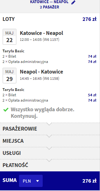 rezerwacja lotów z katowic do neapolu