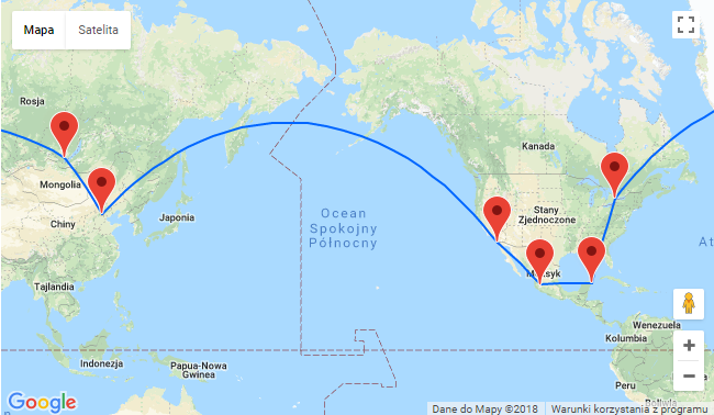 Mapa przelotów