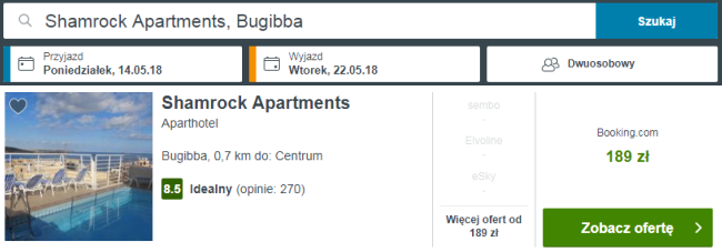 Rezerwacja obiektu na Malcie