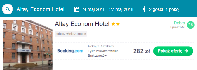 Rezerwacja obiektu w Moskwie