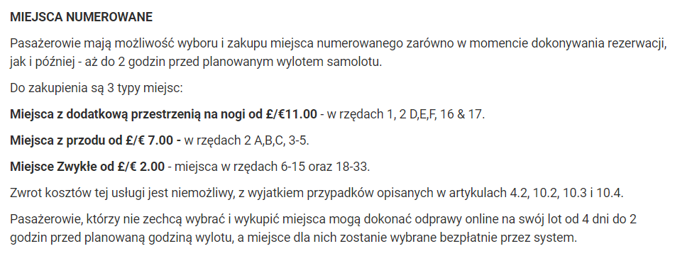 nowy cennik ryanair