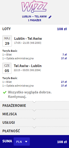 rezerwacja lotów do Tel Awiwu