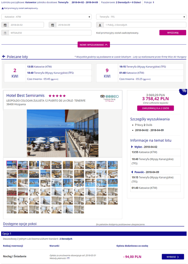 rezerwacja wczasów na Teneryfie