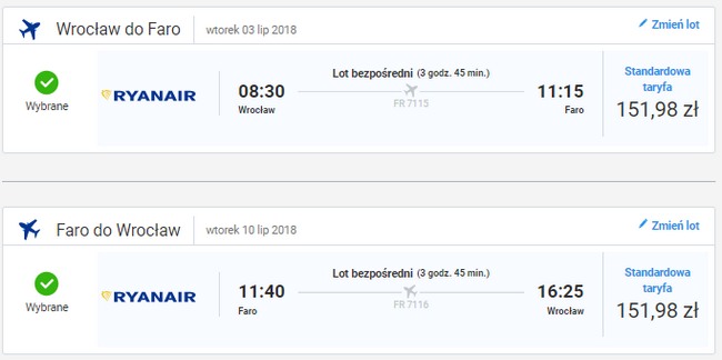 rezerwacja lotów z wrocławia do faro
