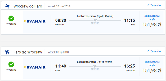 rezerwacja lotów z wrocławia do faro