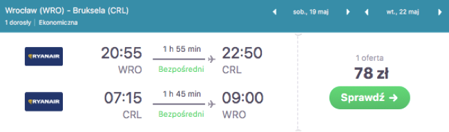 zarezerwuj lot do brukseli