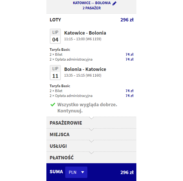 rezerwacja z katowic do bolonii