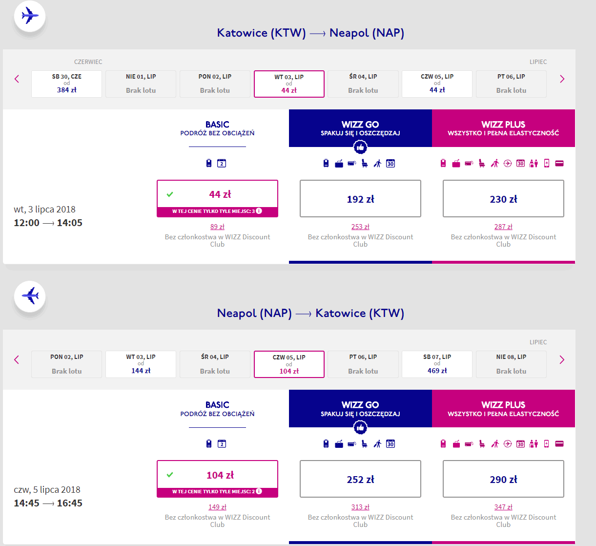 rezerwacja lotów z katowic do neapolu