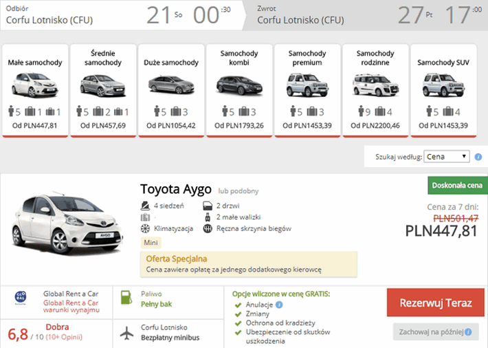 auto na Korfu