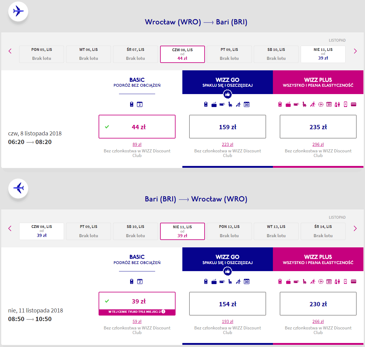 rezerwacja lotów z wrocławia do bari