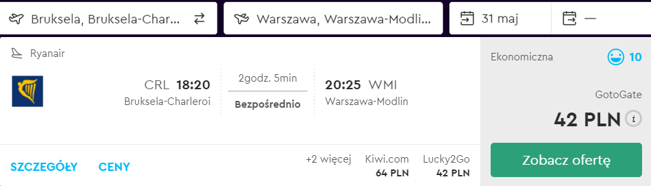rezerwacja lotów z brukseli do warszawy