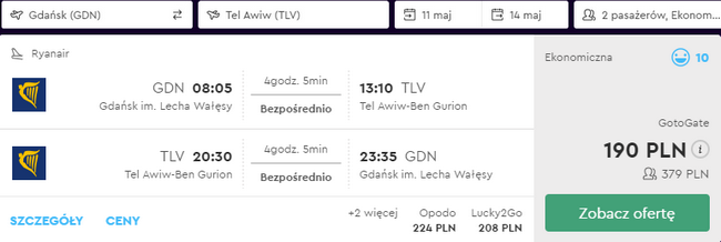 rezerwacja lotów do Izraela