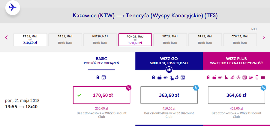 rezerwacja lotów na Teneryfę
