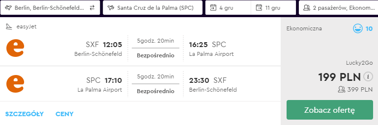 rezerwacja lotów na La Palmę