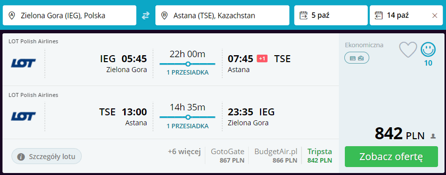 do astany z zielonej góry
