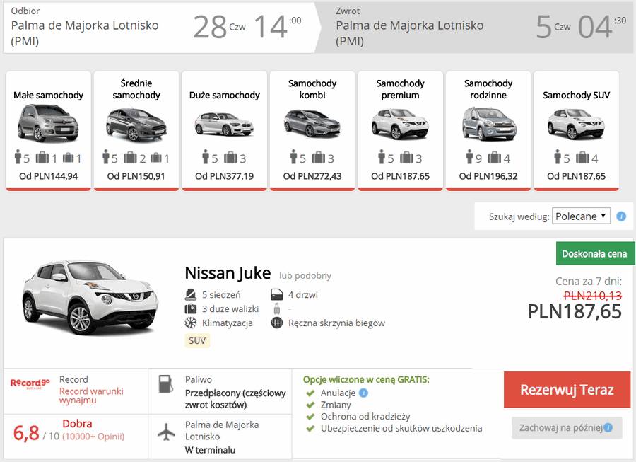 auto na majorce