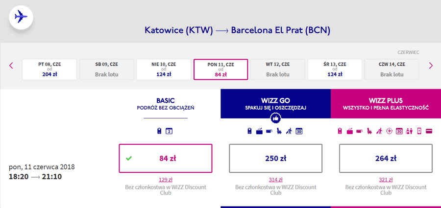 loty do barcelony