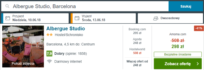 Rezerwacja obiektu w Barcelonie