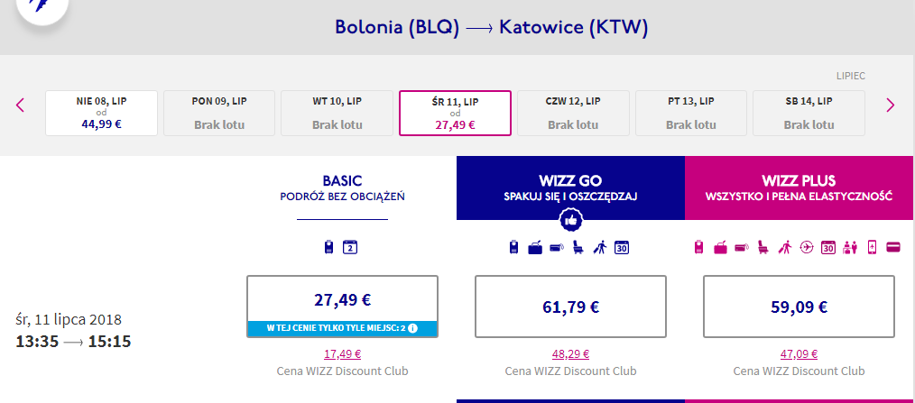 Rezerwacja przelotów z Bolonii do Katowic