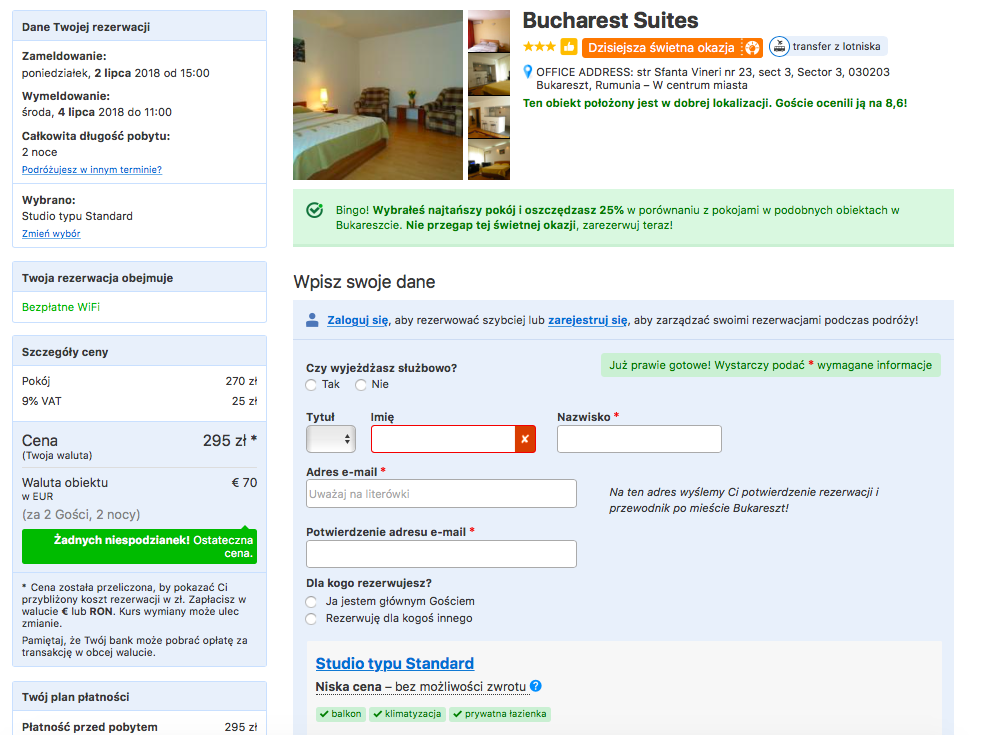 zarezerwu hotel w bukareszcie