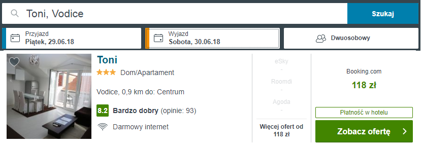 chorwacja noclegi