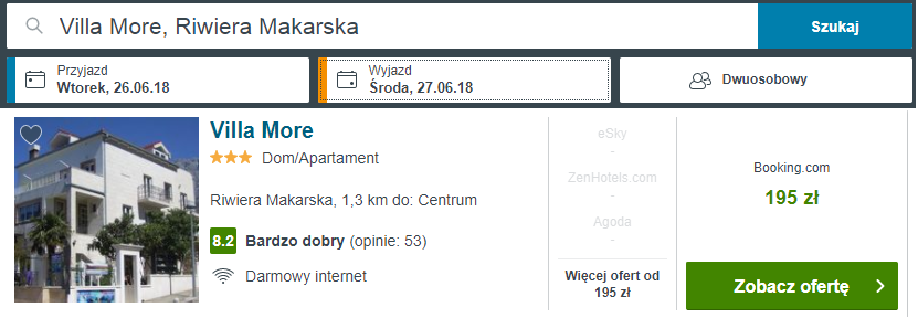 chorwacja noclegi