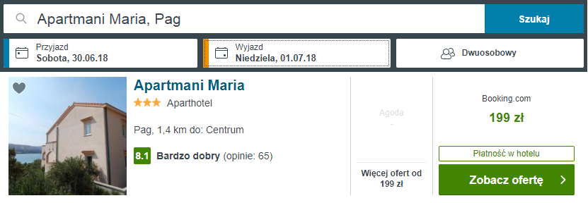 chorwacja noclegi