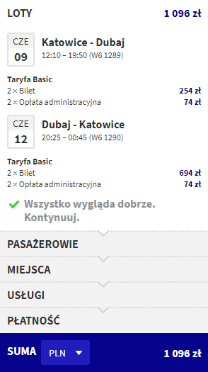dubaj loty