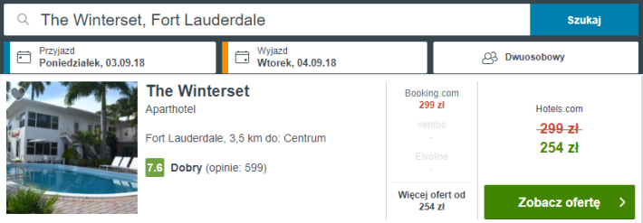 Rezerwacja obiektu na Florydzie