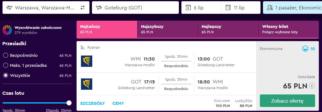 goteborg loty