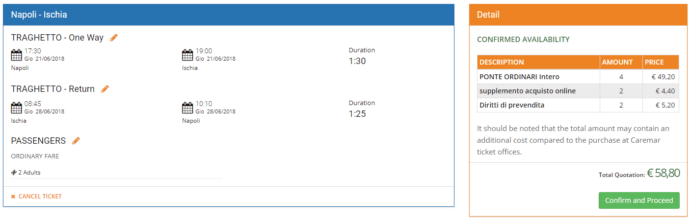 prom z neapolu na ischię