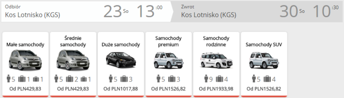 Rezerwacja auta na Kos
