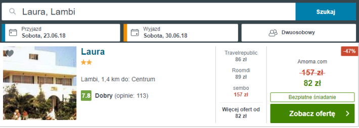 Rezerwacja obiektu na Kos