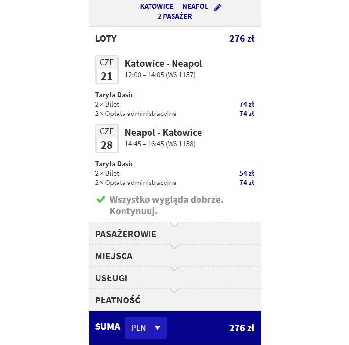 rezerwacja lotów z katowic do neapolu