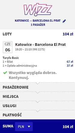 lot do hiszpani
