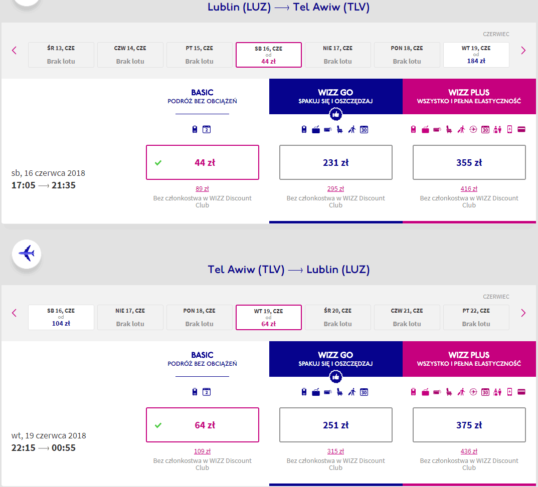 rezerwacja lotów z lublina do tel awiwu