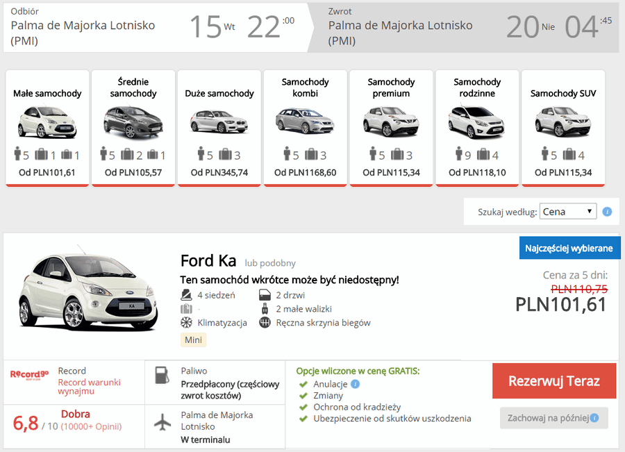 auto na majorce