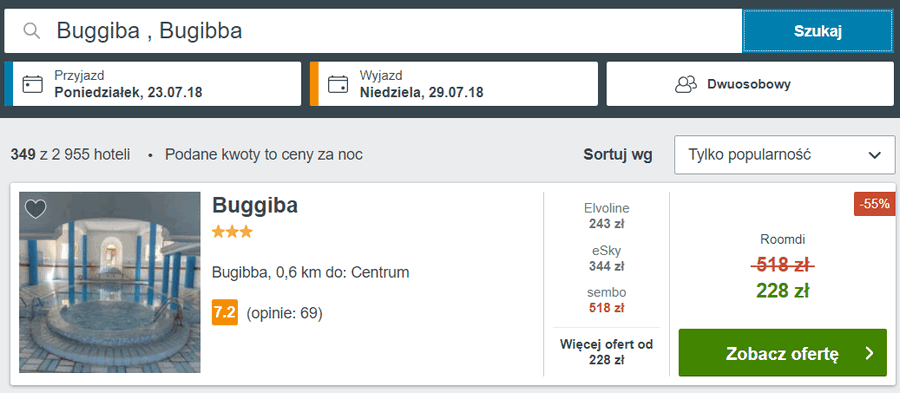 wakacyjne spanie na malcie