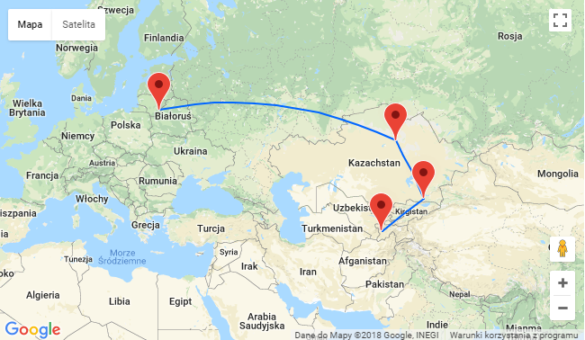 Mapa przelotów