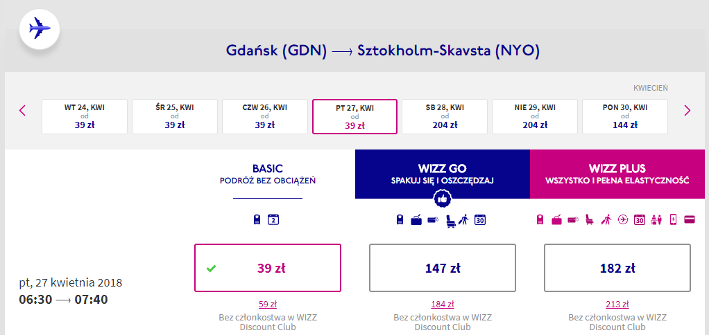 szwecja loty