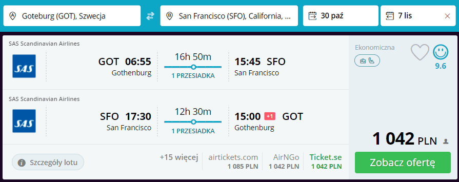 tanie loty do sfo