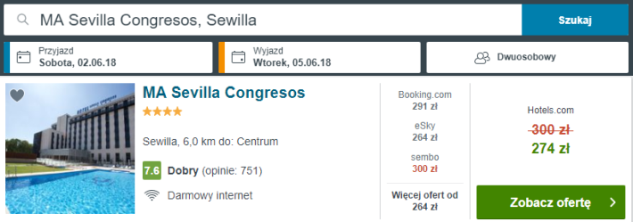 Rezerwacja obiektu w Sevilli