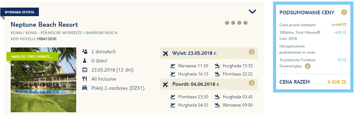 rezerwacja wczasów w Kenii