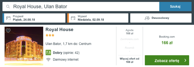 zarezerwuj hotel w ulan bator