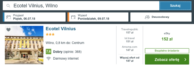 zarezerwuj hotel w wilnie