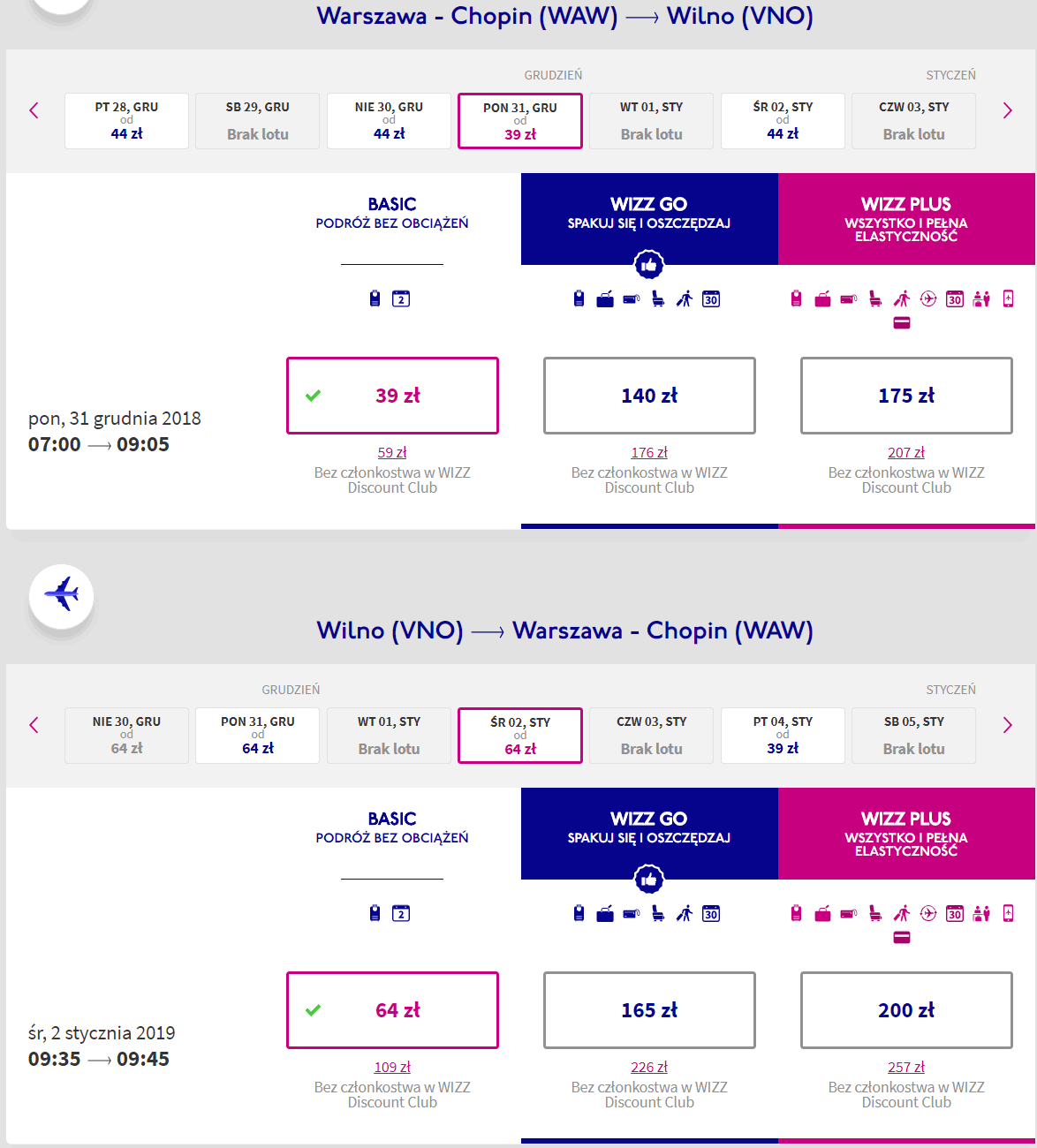 rezerwacja lotów z warszawy do wilna