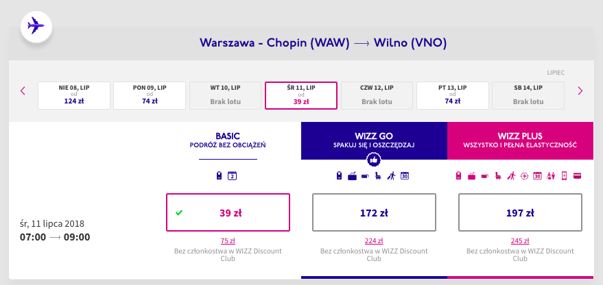 zarezerwuj lot do wilna