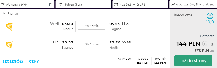 rezerwacja lotów z warszawy do tuluzy