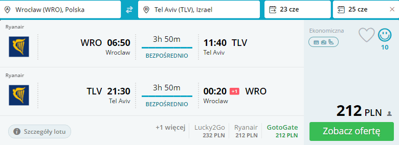 rezerwacja lotów z wrocławia do tel awiwu