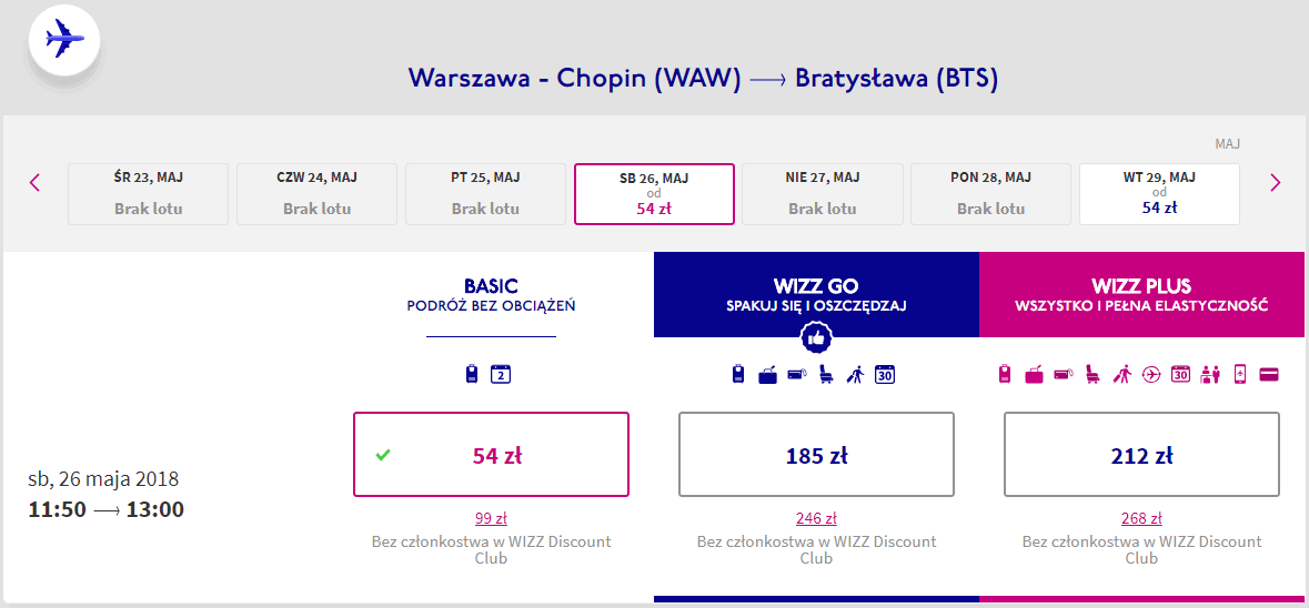rezerwacja lotów z warszawy do bratysławy